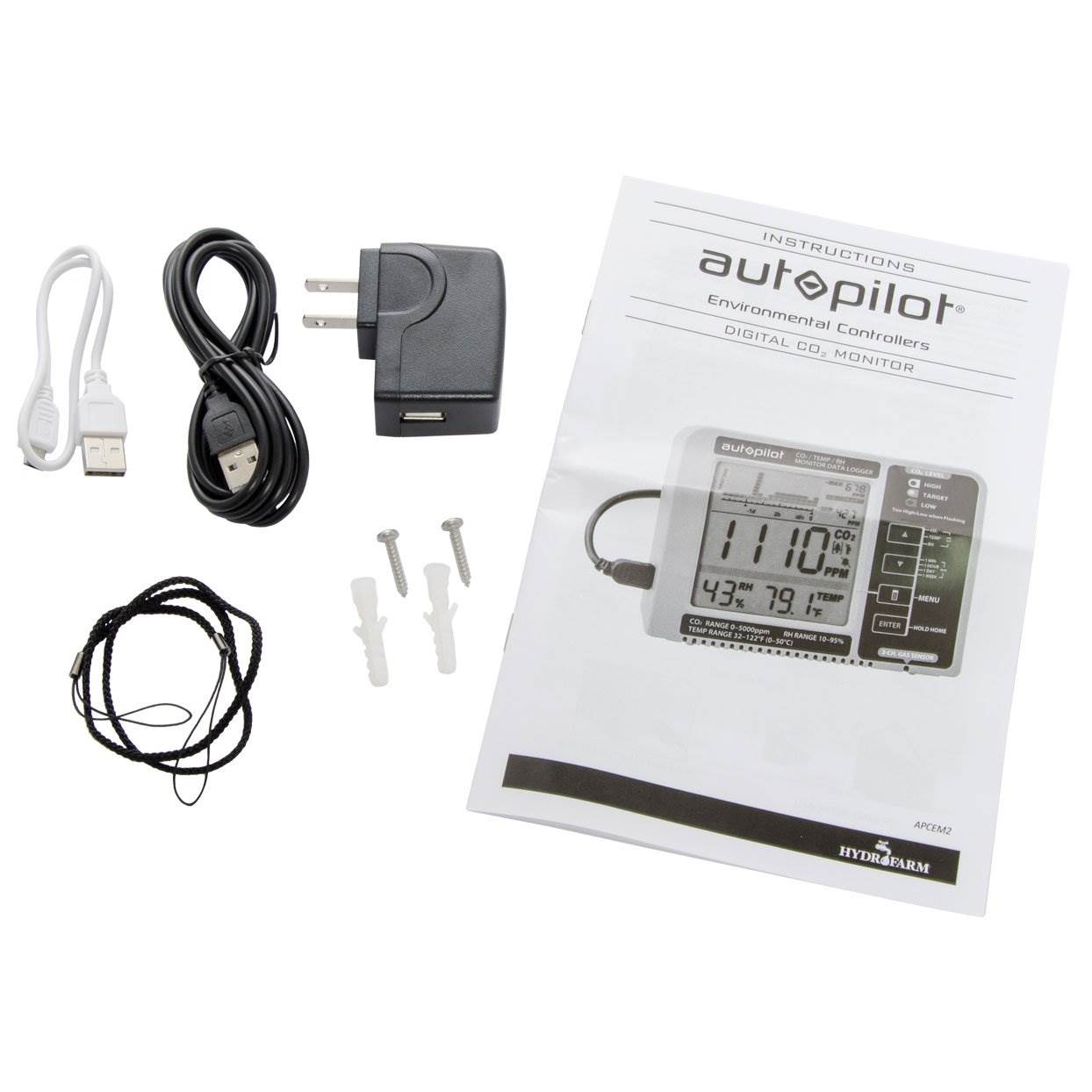 Autopilot APCEM2 Hydroponic CO2 RH Temperature Monitor and Data Logger (2 Pack) - VMInnovations