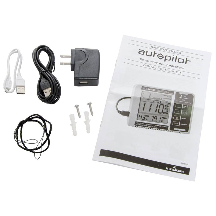 Autopilot APCEM2 Hydroponic CO2 RH Temperature Monitor and Data Logger (2 Pack)