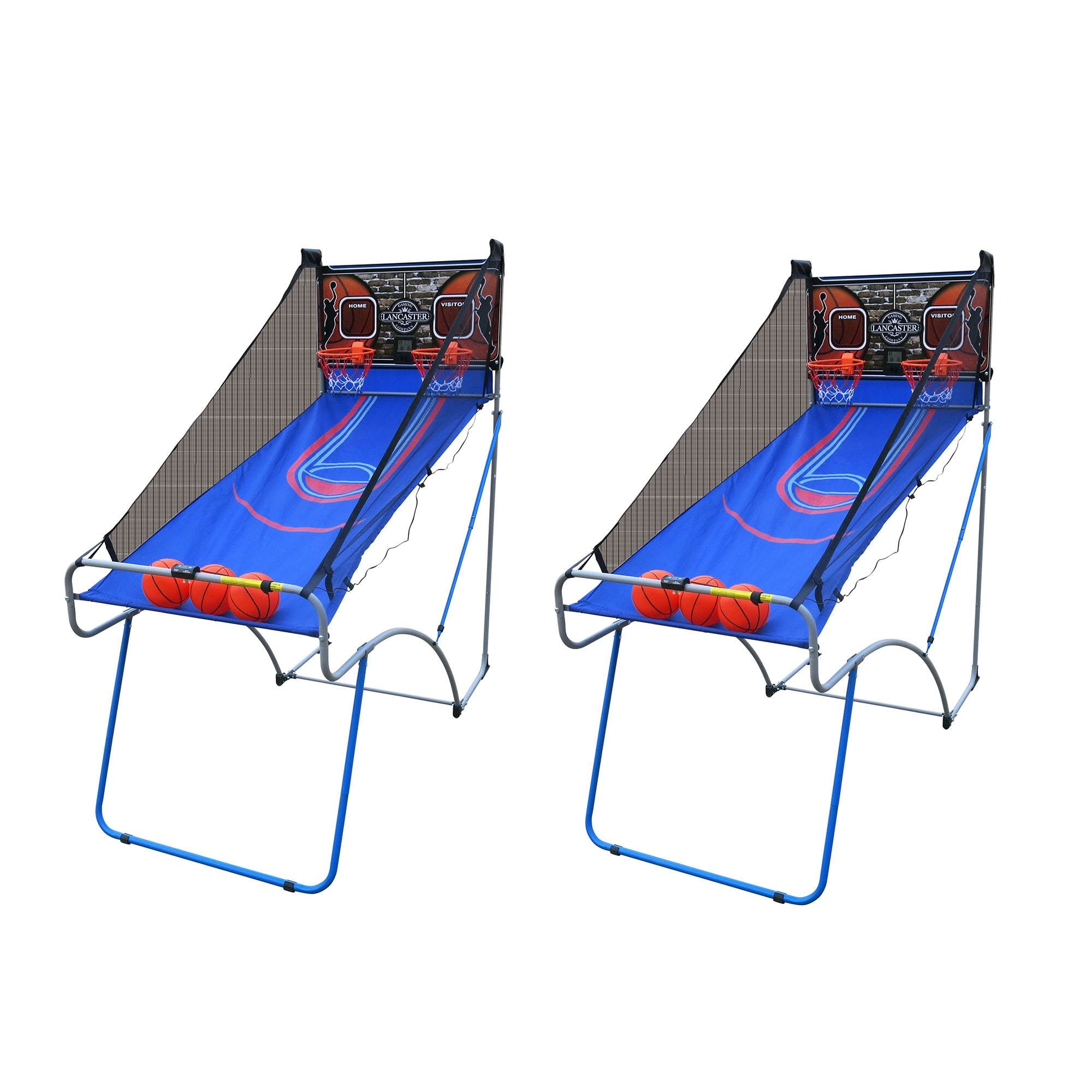 Lancaster Sports EZ-Fold 2 Player Traditional Arcade Basketball Game (2 Pack)