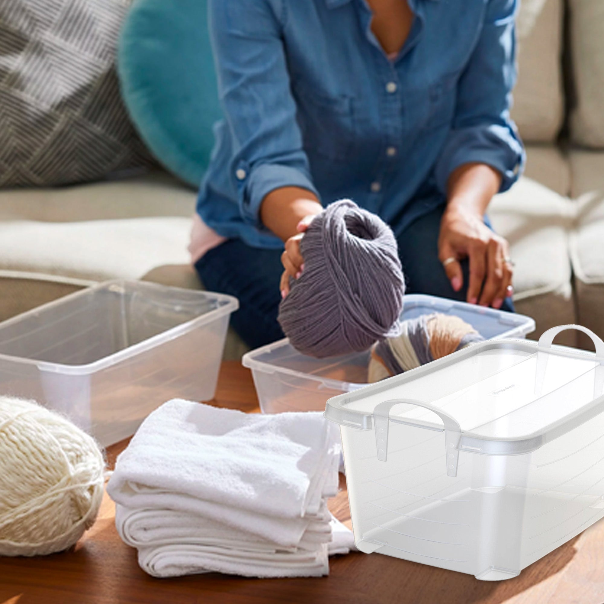 Life Story Clear Stackable Closet Organization & Storage Box, 55 Quart (30 Pack)