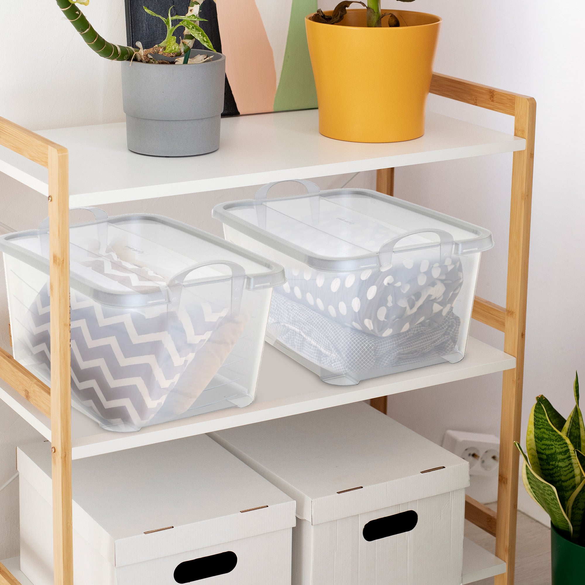 Life Story Clear Stackable Closet Organization & Storage Box, 55 Quart (30 Pack)