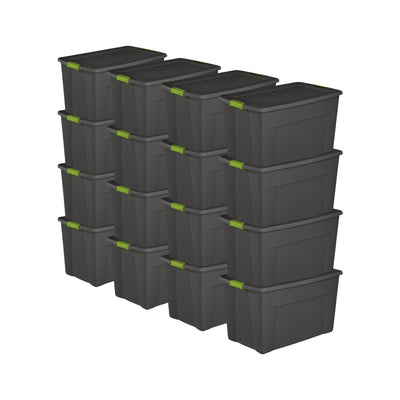 Sterilite 35 Gallon Storage Tote Box with Latching Container Lid, Gray (16 Pack) - VMInnovations
