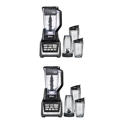 Nutri Ninja 1500W 72 Ounce Ninja Blender Duo with Auto-iQ and Cups (2 Pack)