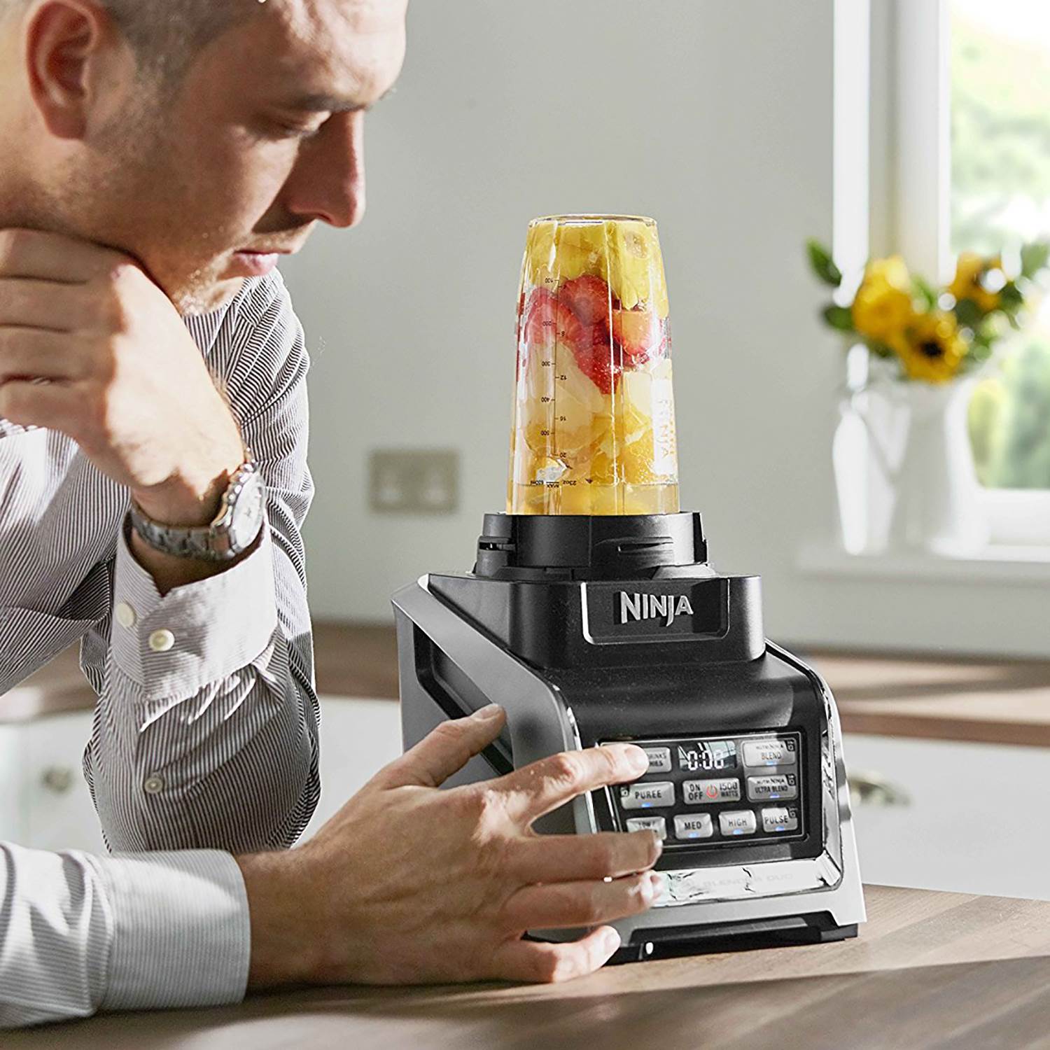 Nutri Ninja 1500W 72 Ounce Ninja Blender Duo with Auto-iQ and Cups (2 Pack)