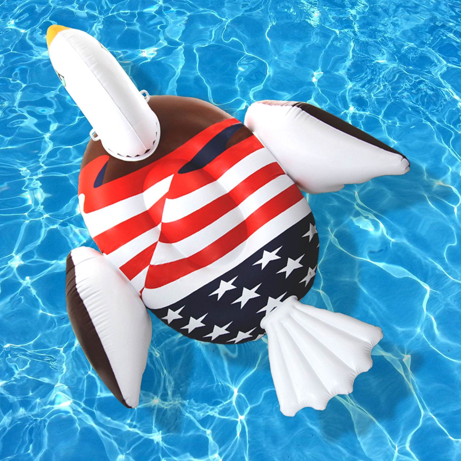 Giant Rideable Patriotic American Eagle Inflatable Swimming Pool Float (2 Pack)