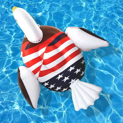Giant Rideable Patriotic American Eagle Inflatable Swimming Pool Float (2 Pack)
