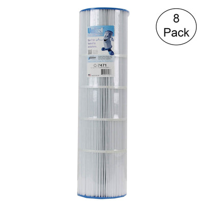 Unicel C-7471 Replacement 105 Sq Ft Pool Filter Cartridge, 168 Pleats (8 Pack)