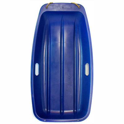 Lucky Bums Kids 35 Inch 1 Person Snow Toboggan Sled w/ Pull Rope, Blue (2 Pack)
