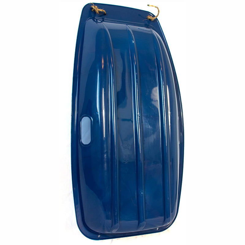 Lucky Bums Kids 35 Inch 1 Person Snow Toboggan Sled w/ Pull Rope, Blue (2 Pack)