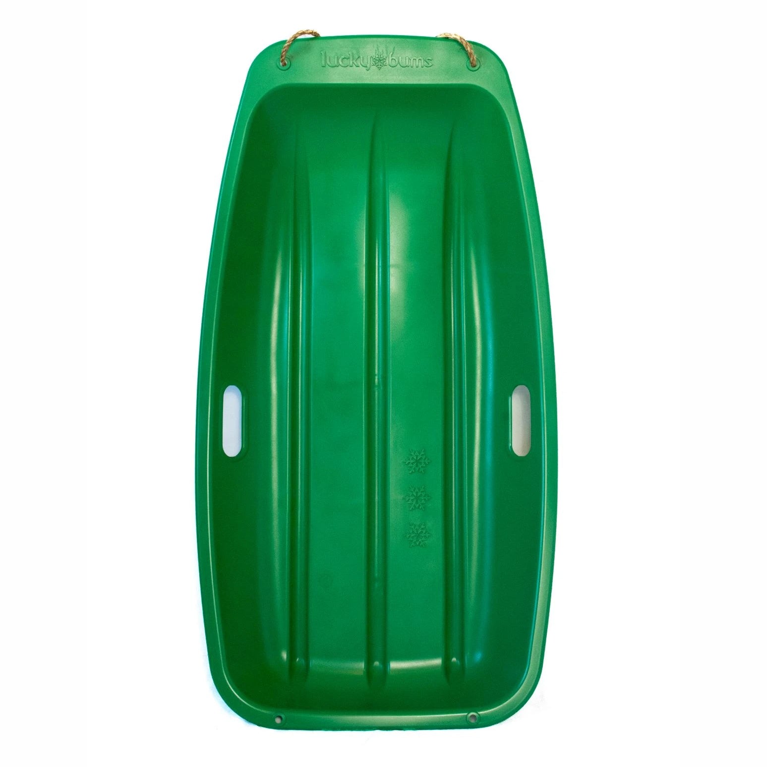 Lucky Bums Kids 35 Inch Plastic Snow Toboggan Sled with Rope, Green & Neon Pink