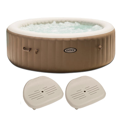 Intex PureSpa 85 Inch 6 Person Inflatable Round Hot Tub & 2 Inflatable Seats