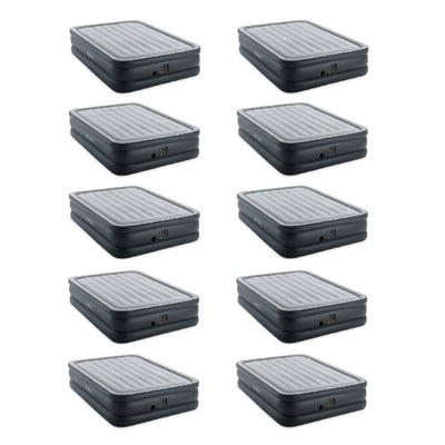 Intex Queen Bed Air Mattress w/ Built-in Electric Pump, Gray (10 Pack)