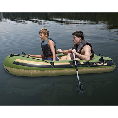 Bestway Hydro Force Voyager 300 96" Inflatable Boat w/ Aluminum Raft Oars (Used)