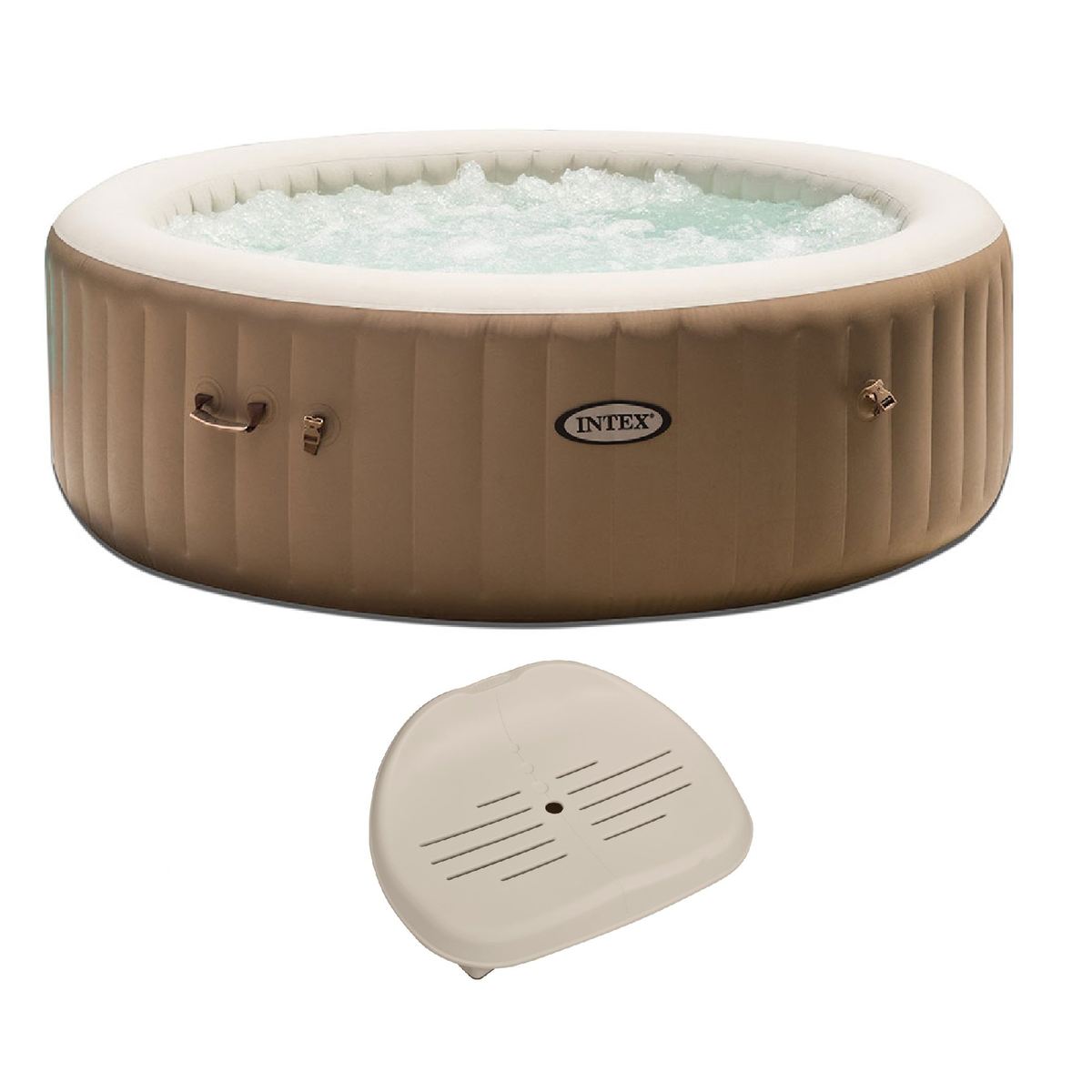 Intex PureSpa 85 Inch 6 Person Inflatable Round Hot Tub  & Inflatable Seat