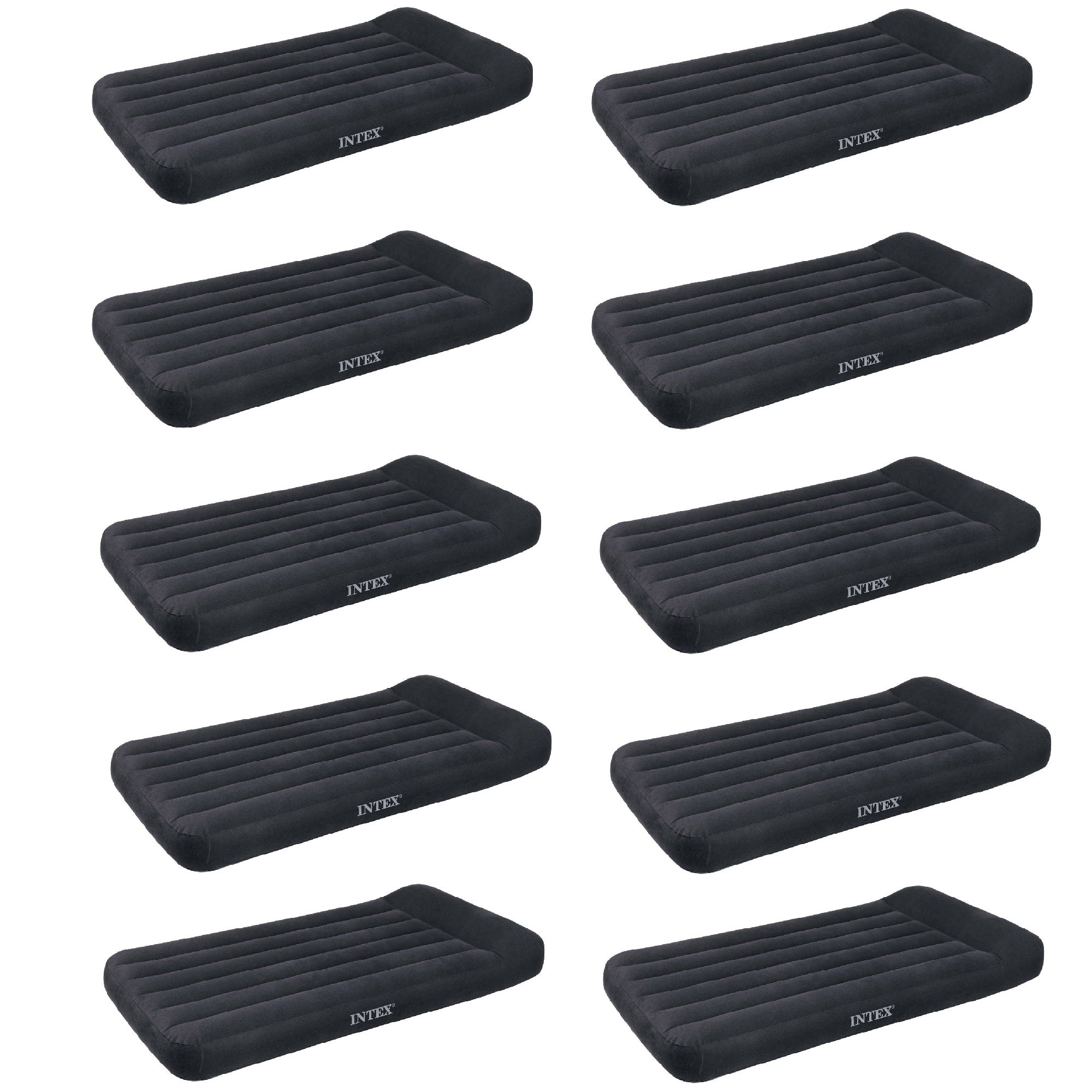 Intex Twin Classic Pillow Rest Air Mattress Bed With Built-In Pump (10 Pack)