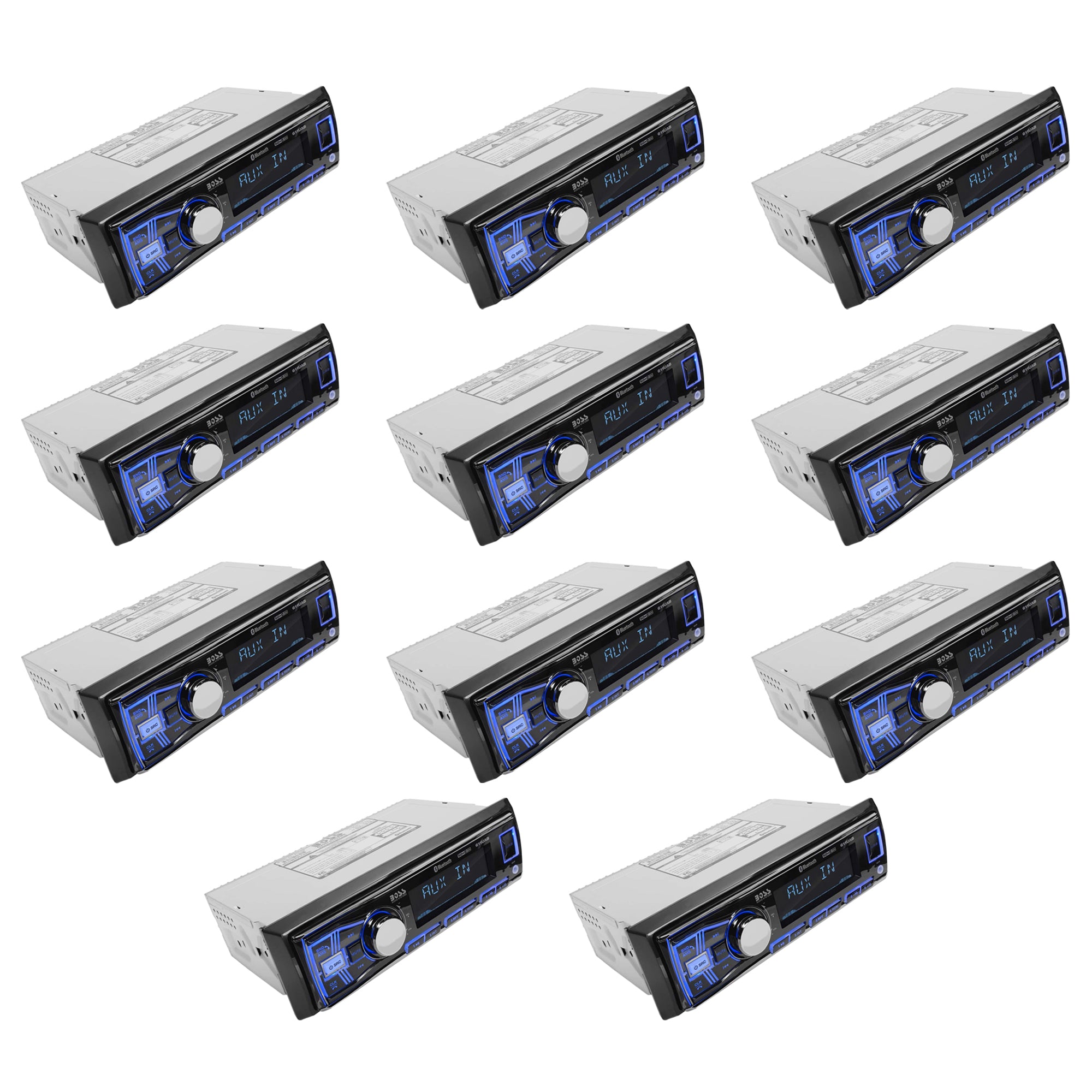 Boss 611UAB Single Din USB/SD AUX Bluetooth Radio Car Stereo Receiver (10 Pack)