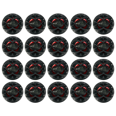 Boss 6.5 Inch 300 Watt 3-Way Car Coaxial Audio Red Stereo Speakers (20 Pack)