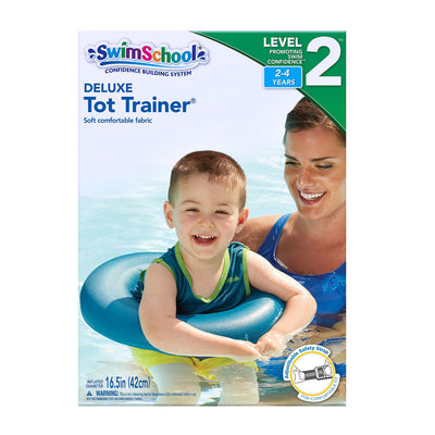 SwimSchool Deluxe Float Trainer, Blue and Baby Float w/ Adjustable Seat, Orange