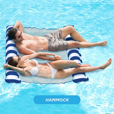 Aqua Leisure Catalina Hammock Inflatable 2 Person Pool Float, Blue