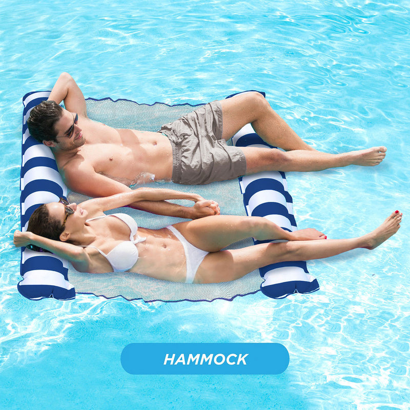 Aqua Leisure Catalina Hammock Inflatable Pool Float, Blue (Open Box)