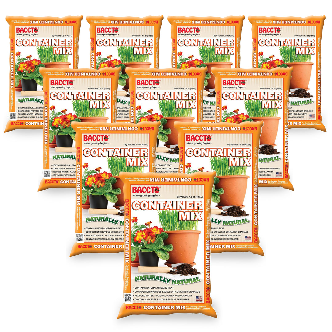 Michigan Peat Company BACCTO Container Planting Mix & Starter, 1.5 Cu Ft, 10 Pack