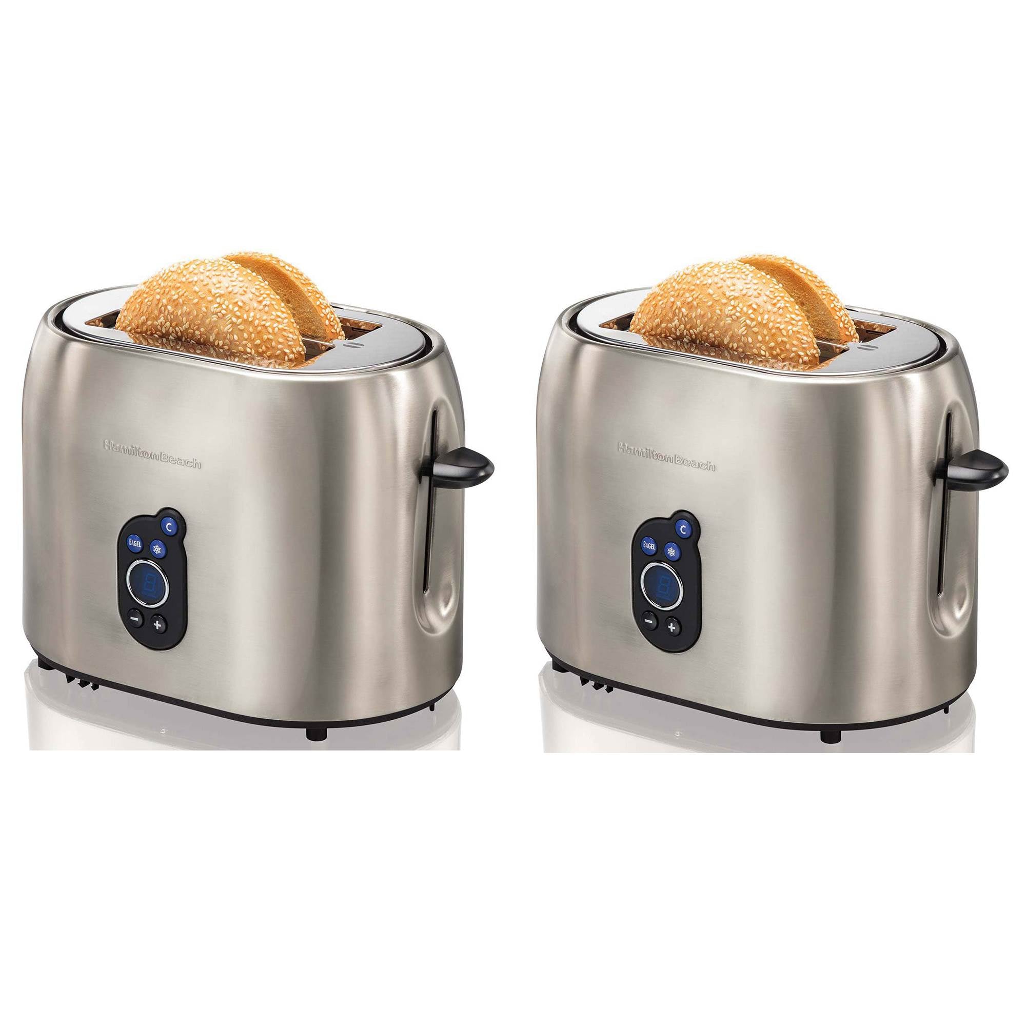 Hamilton Beach 2-Slice Stainless Steel Smudgeproof Digital Toaster (2 Pack)