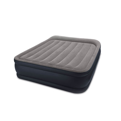 Intex Deluxe Pillow Rest Queen + Twin Raised Built-In Pump 64131E Airbed