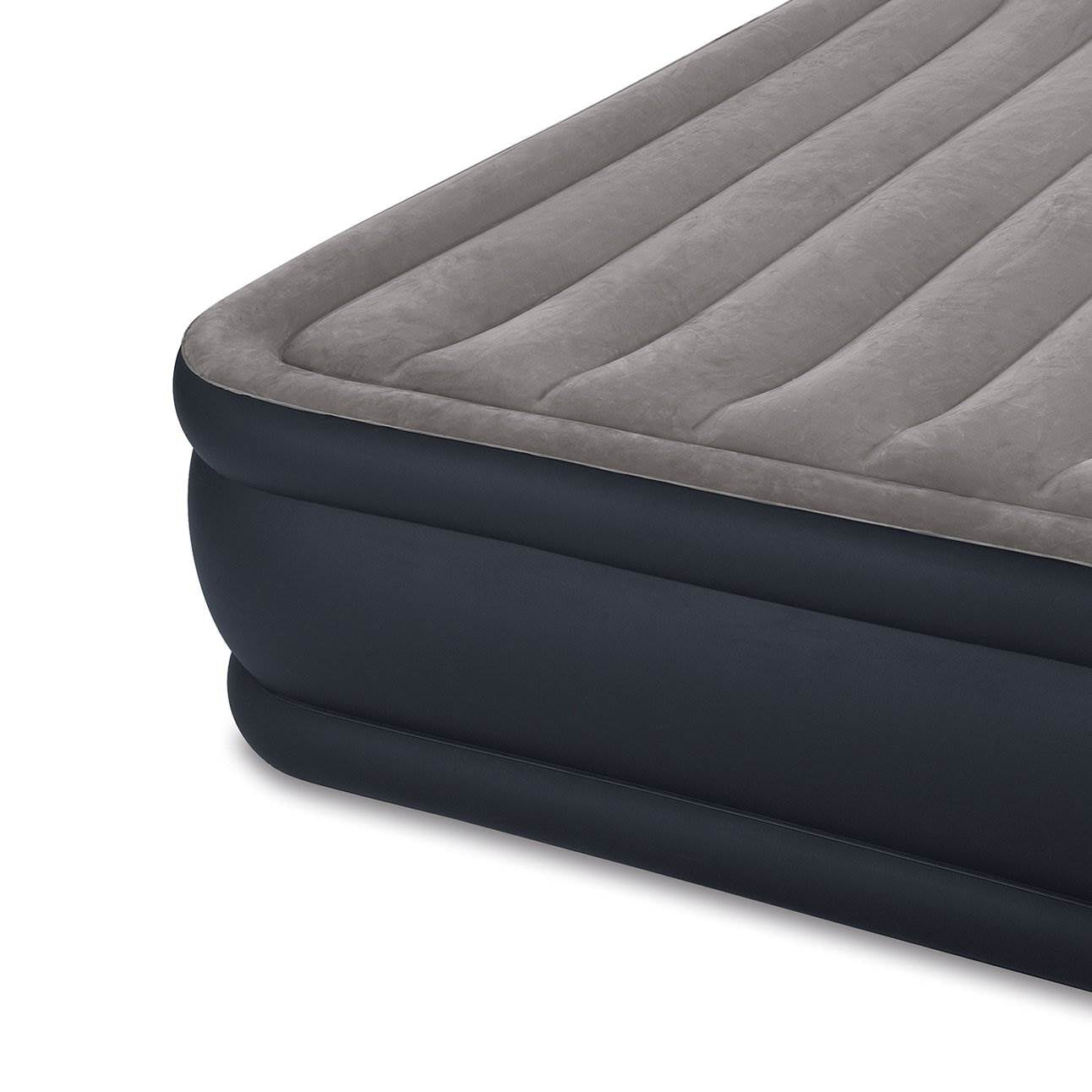 Intex Deluxe Pillow Rest Queen + Twin Raised Built-In Pump 64131E Airbed
