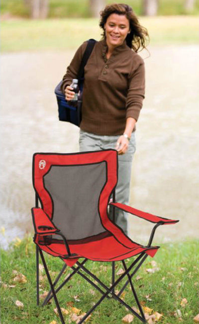 NEW! COLEMAN Broadband Camping Folding Quad Chair w/ Mesh Back Bag (3 Pack)