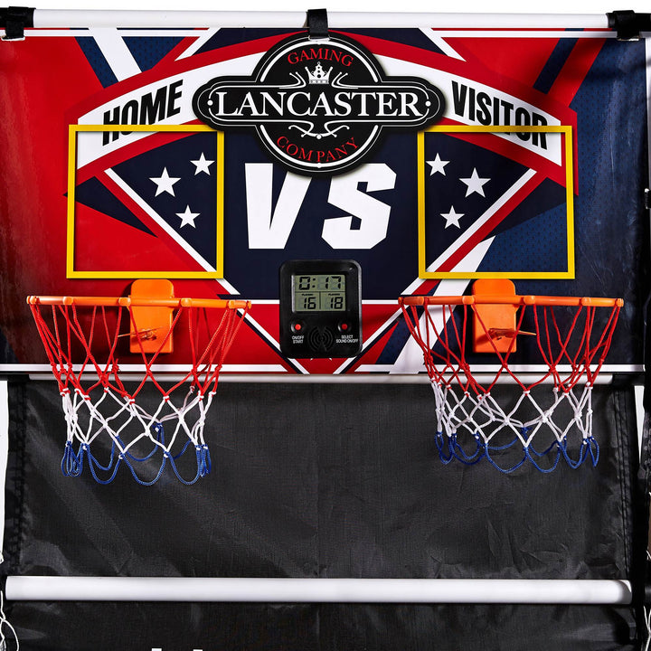 Lancaster 2 Player Junior Indoor Arcade Basketball Dual Hoop Shooting Game Set