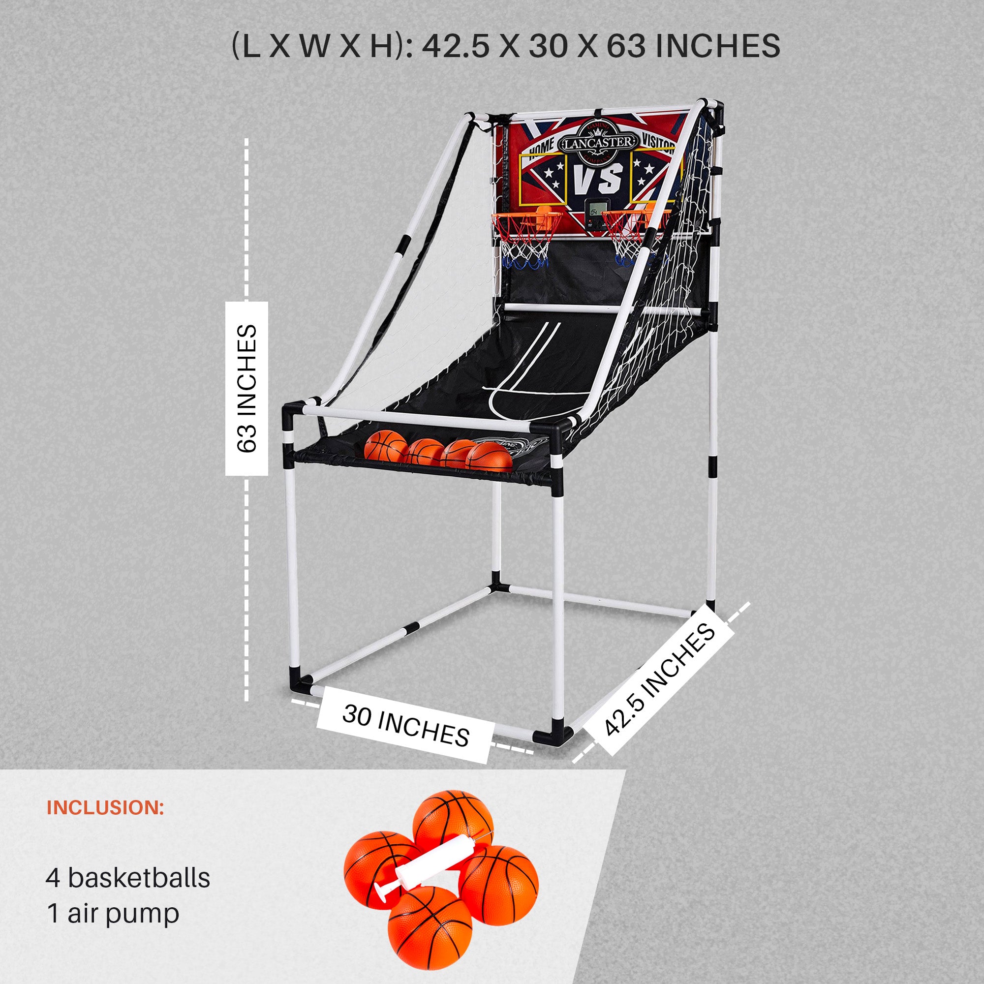 Lancaster 2 Player Junior Arcade Basketball Dual Hoop Shooting Game (Open Box) - VMInnovations