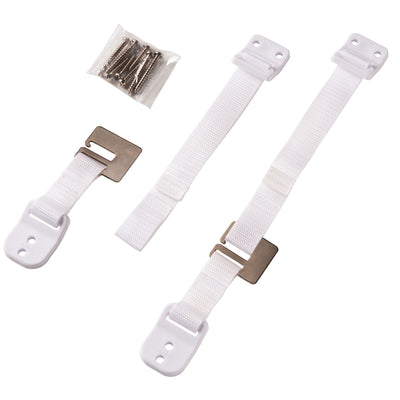 Safety 1st Childproof Safety Furniture Wall Straps, White, 2 Pack (Open Box)