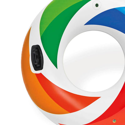Intex Inflatable 47" Color Whirl Tube Swimming Pool Raft with Handles (24 Pack) - VMInnovations