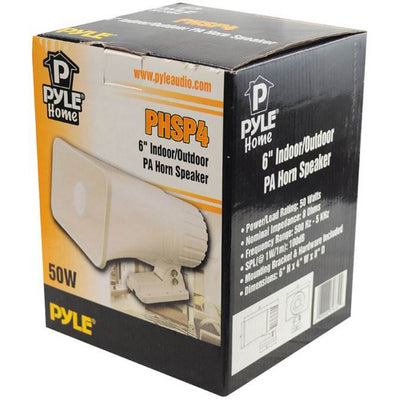 Pyle PHSP4 6 Inch 50 Watt Indoor/Outdoor Waterproof Home PA Horn Speaker, 8 Pack