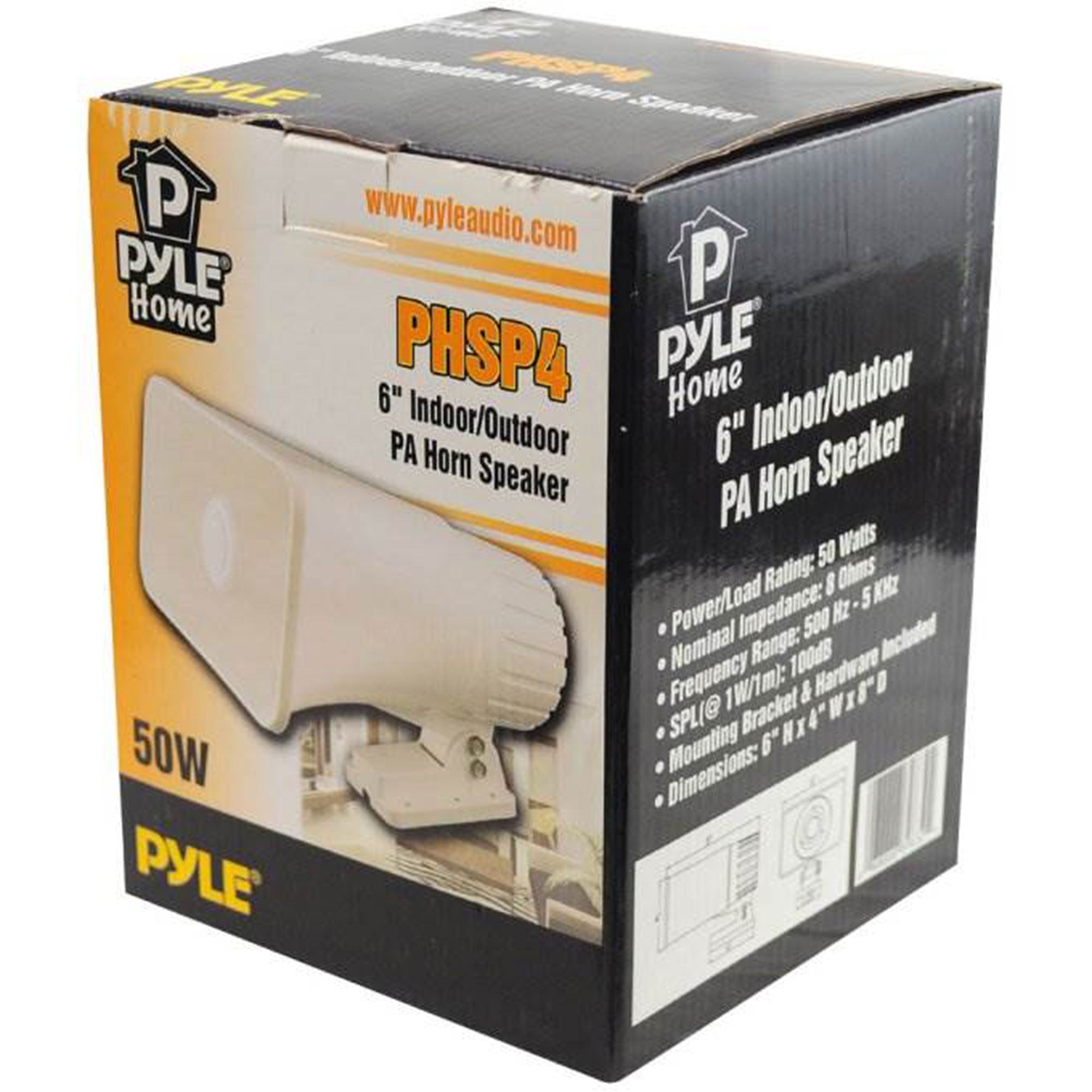 Pyle PHSP4 6 Inch 50 Watt Indoor/Outdoor Waterproof PA Horn Speaker, 12 Pack