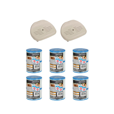 Intex Removable Hot Tub Seat (2 Pack) & Filter Replacement Cartridges (6 Pack) - VMInnovations
