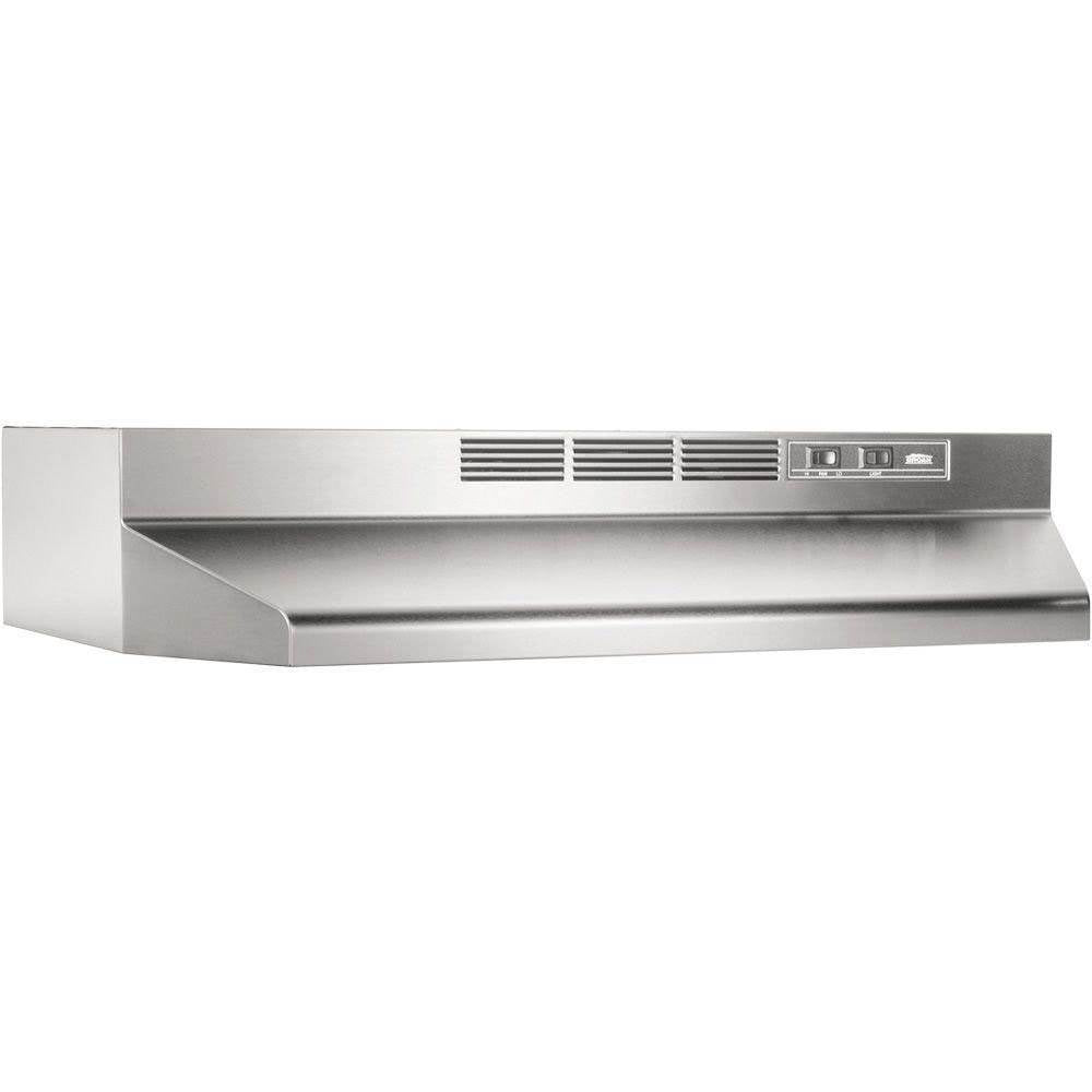 Broan 30 Inch Stainless Steel ADA Capable Non Ducted Under Cabinet Range Hood - VMInnovations