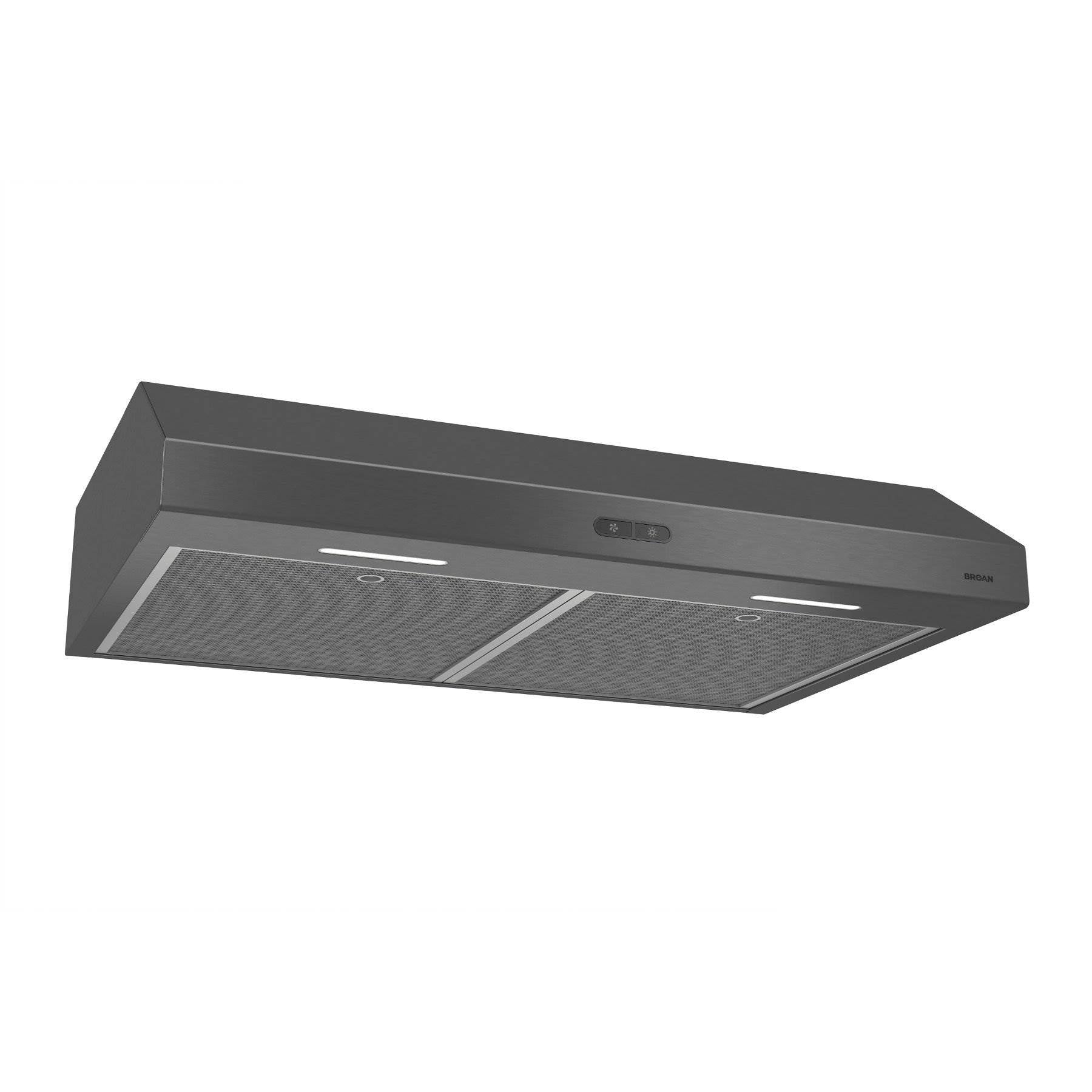 Broan 30 Inch CFM 1.2 Sones Convertible Black Stainless Steel Kitchen Range Hood