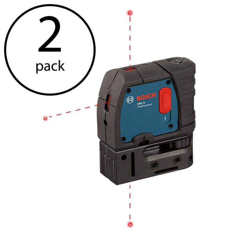 Bosch GPL3 3 Point Self Leveling Alignment Level (2 Pk) (Certified Refurbished)