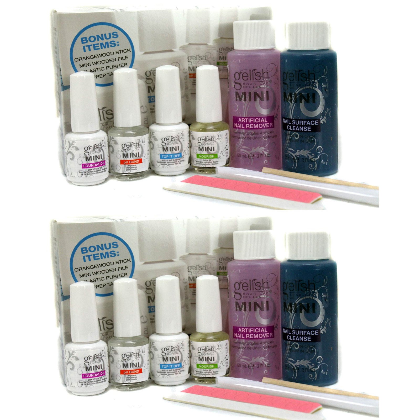 Gelish Complete Basix Gel Nail Polish Starter Kit with Accessories (2 Pack) - VMInnovations