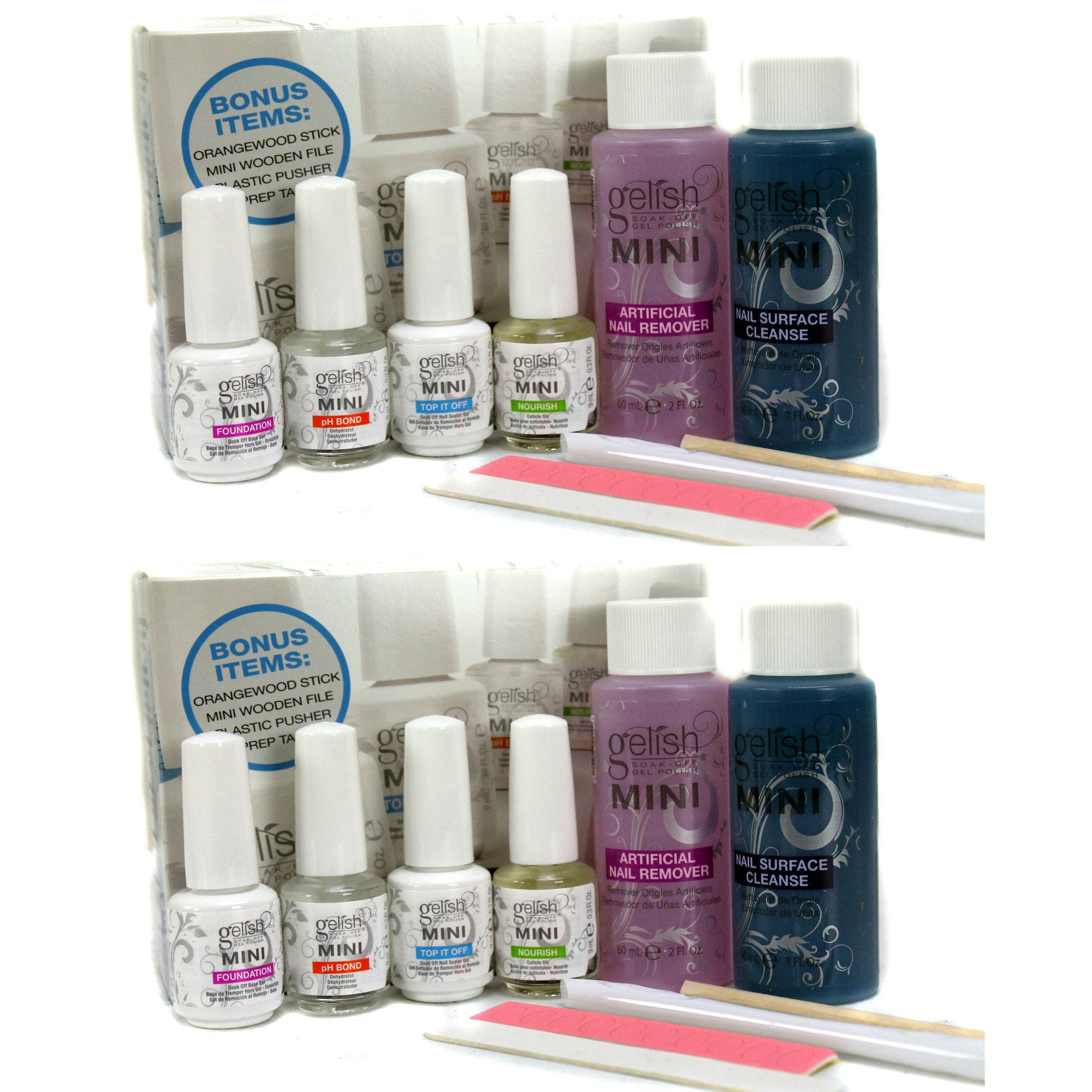 Gelish Complete Basix Gel Nail Polish Starter Kit with Accessories (2 Pack) - VMInnovations