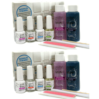 Gelish Complete Basix Gel Nail Polish Starter Kit with Accessories (2 Pack) - VMInnovations