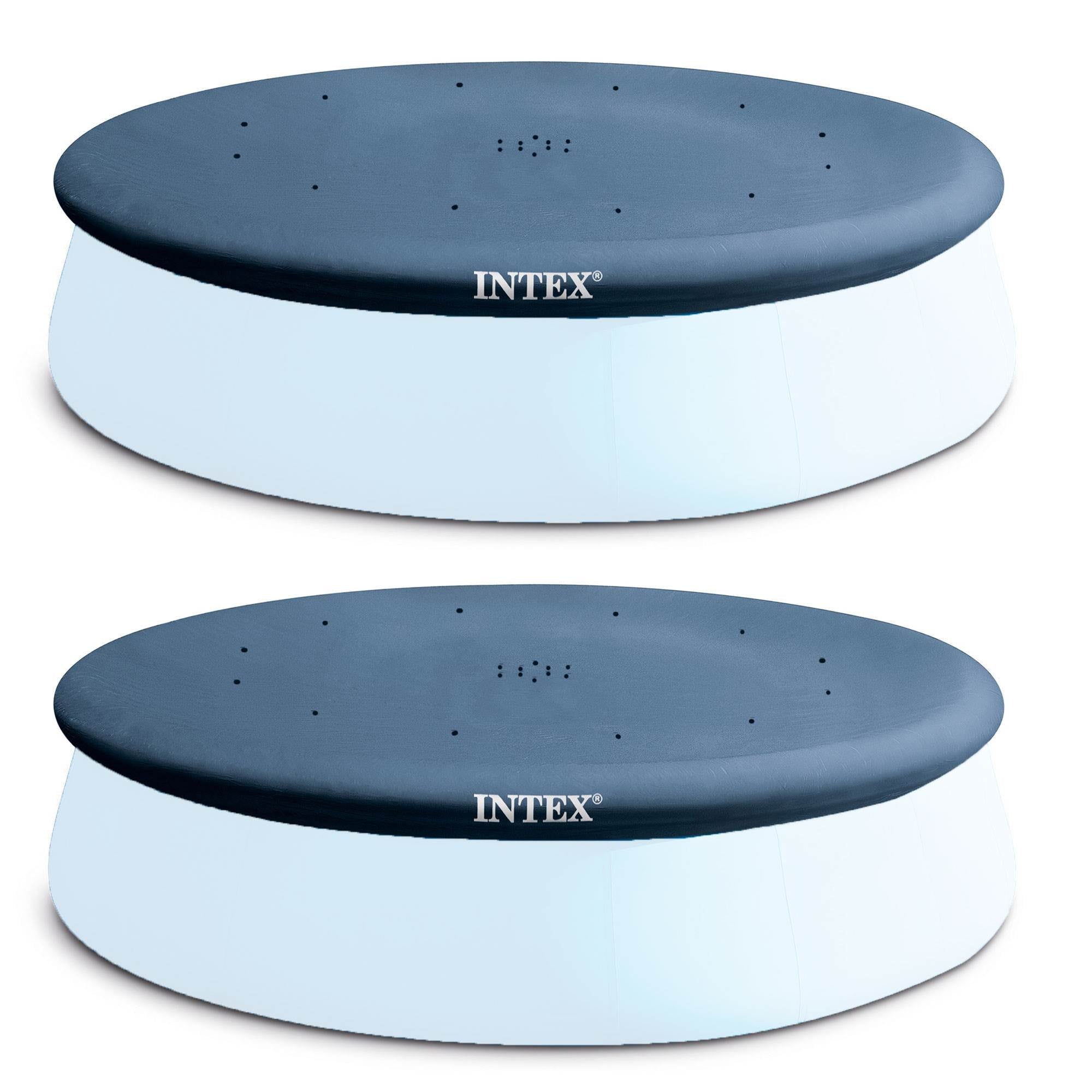 Intex 13' x 12" Easy Set Above Ground Rope Tie PVC Vinyl Pool Cover (2 Pack) - VMInnovations