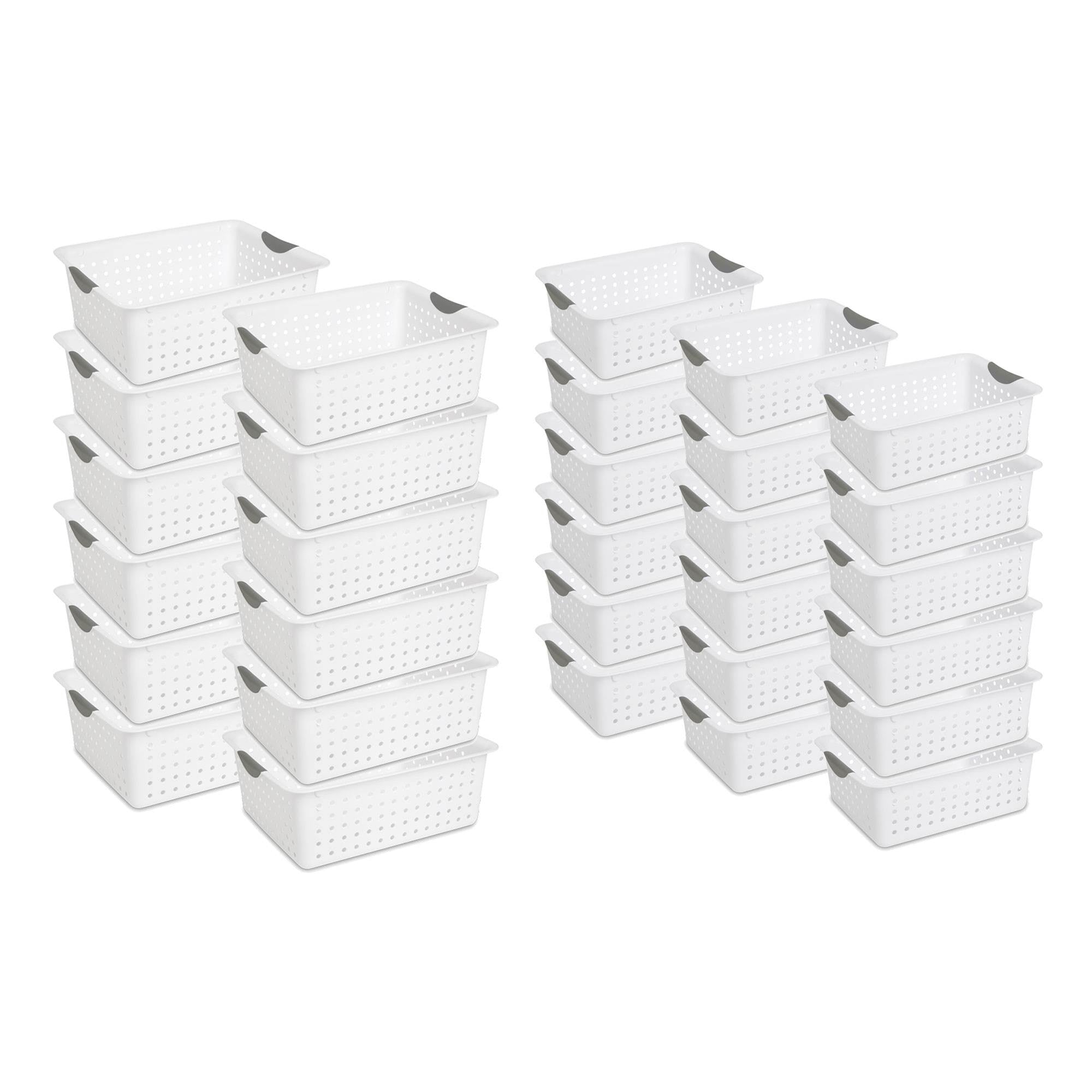 Sterilite Ultra Storage Bin Basket in Size Large (12 Pack) and Medium (18 Pack)