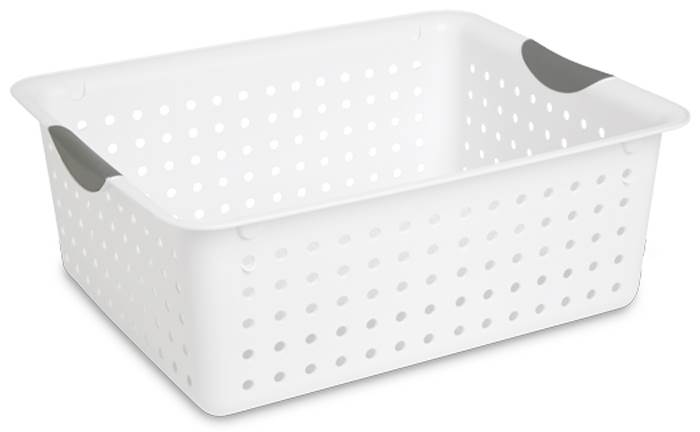 Sterilite Multi-Size Plastic Storage Basket Bin Set w Handles, White (36 Pieces)