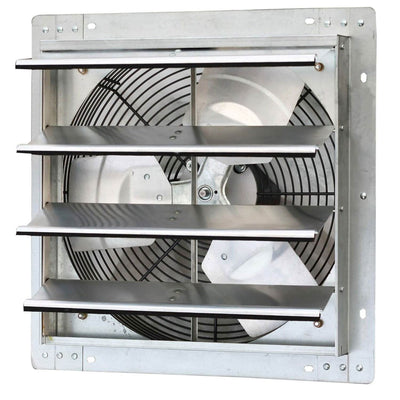 iLiving 16 Inch Variable Speed Wall Mounted Steel Shutter Exhaust Fan (2 Pack)