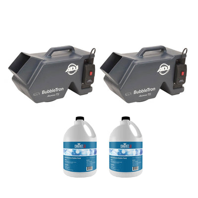 American DJ Portable Bubble Machine & Chauvet Unscented Bubble Fluid (2 Pack)