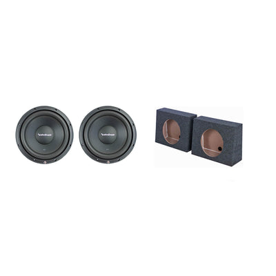 Rockford Fosgate R1S4-10 10" Prime 300W 4-Ohm SVC 2 Subwoofers + 2 Sealed Box