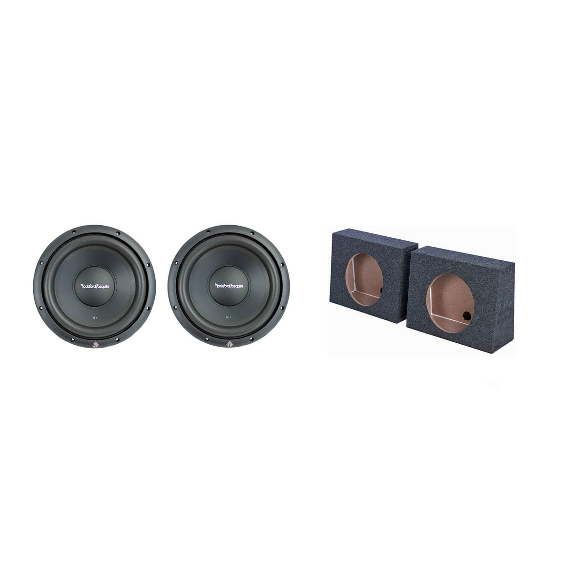 Rockford Fosgate R1S4-10 10" Prime 300W 4-Ohm SVC 2 Subwoofers + 2 Sealed Box