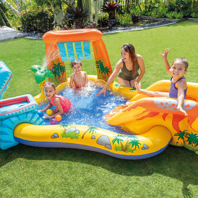 Intex 8ft x 6.25 x 43in Dinosaur Play Center Inflatable Swimming Pool (2 Pack)